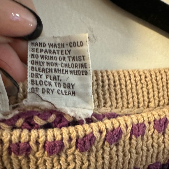 VTG 80’s Colorful Striped Sweater Vest Linen Cotton Woman’s 90’s Small Granny - Picture 5 of 8